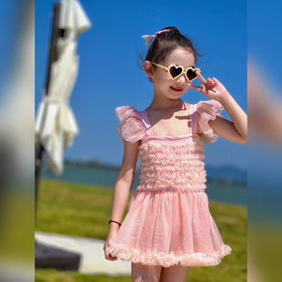 连体衣游泳衣宝宝女孩速干泳装 儿童可爱裙式 2025新款 女童泳衣夏季