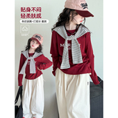 女童T恤春装 休闲上衣 中大童小女孩韩版 2026新款 儿童洋气百搭长袖