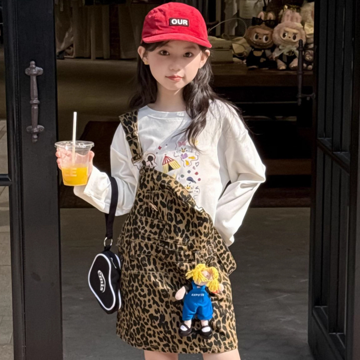 童T恤2025秋女童韩版卡通印花宽松t恤衫中大童可爱长袖打底衫上衣