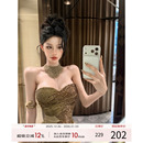 抹胸包臀裙高级感气质裙子 新款 灰尘邓邓 御姐感连衣裙女2025冬季