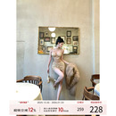 新款 吊带连衣裙女2025冬季 性感拼接包臀裙高级裙子 法式 灰尘邓邓