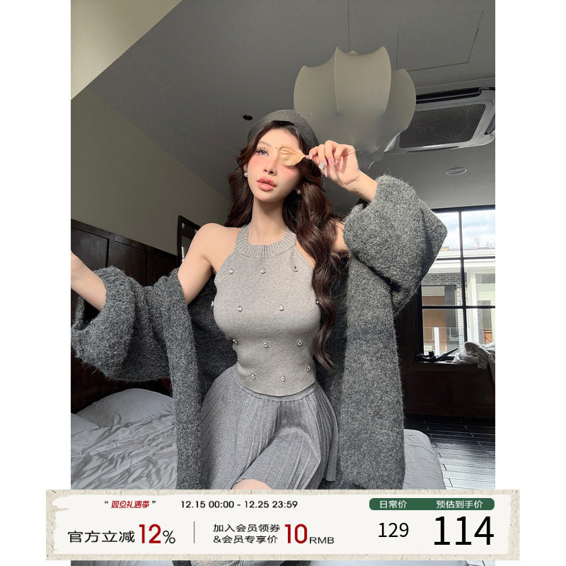 灰尘邓邓 显瘦气质秋冬小众设计时尚网红ins上下装 D24T3967