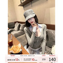 假两件长袖 灰尘邓邓 连衣裙女秋季 辣妹衬衫 裙子 a字裙修身 现货