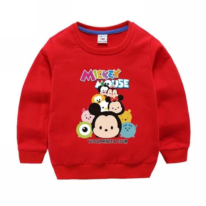 童装纯棉春秋薄款男女童动漫印花上衣卡通人物头像儿童卫衣