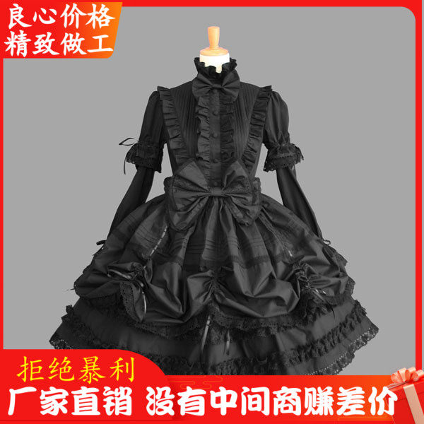 宇涵裁缝Lolita洋装哥特式复古蕾丝立领万圣节晚礼服连衣裙洛丽塔