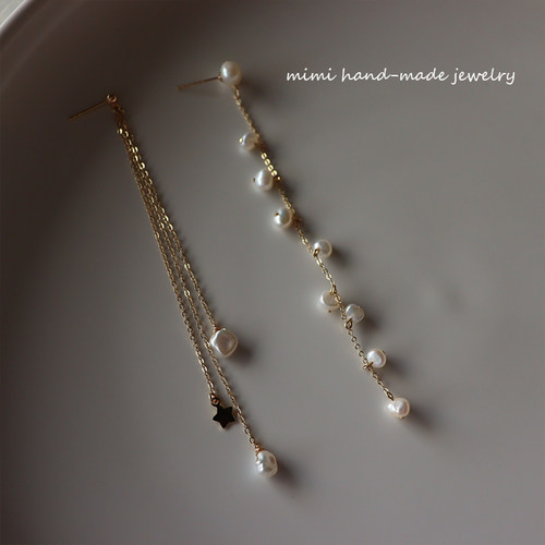 长款耳坠14K注金天然珍珠轻奢