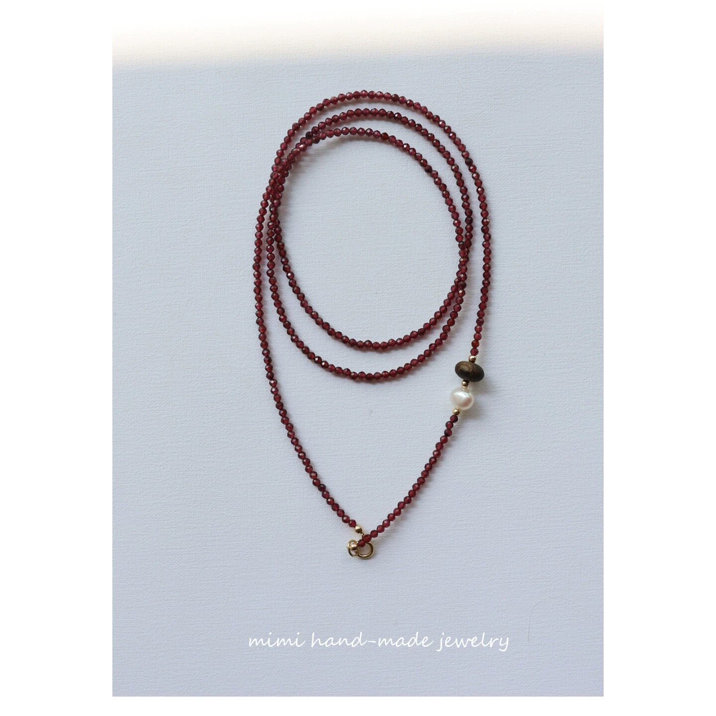 天然水晶榴石黑玛瑙绿松石施家巴洛克珍珠项链新中式长款毛衣链