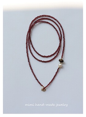 MIMI原创天然石榴石水晶项链