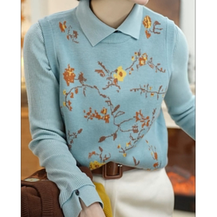 【暗香马甲】云蓝色法式复古马甲250219