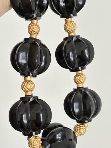 vintage中古AK黑色超大瓜菱黑项链
