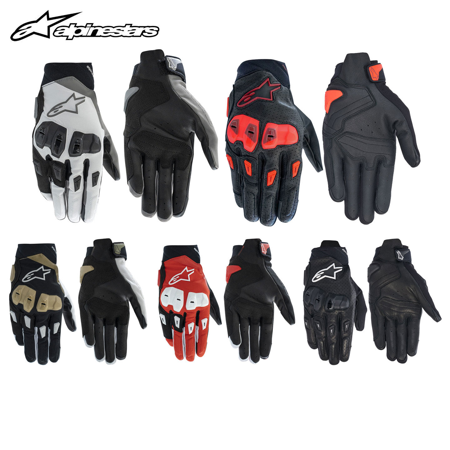 A星骑行皮手套羊皮摩托车手套透气防摔机车手套装备男SP X 3/7