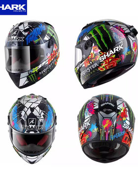 法国鲨鱼SHARK 斯巴达 SPARTAN GT碳纤维头盔摩托车赛车双镜片
