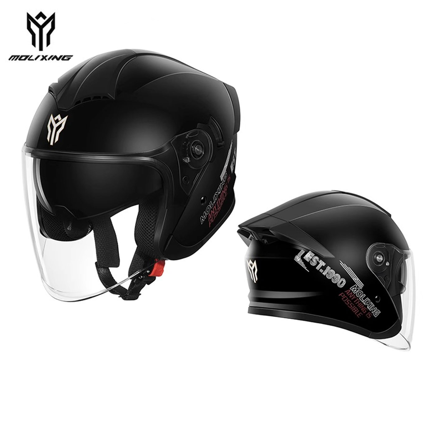 摩力行 头盔摩托车复古半盔四季骑行半盔防晒梦骑士安全帽破风者