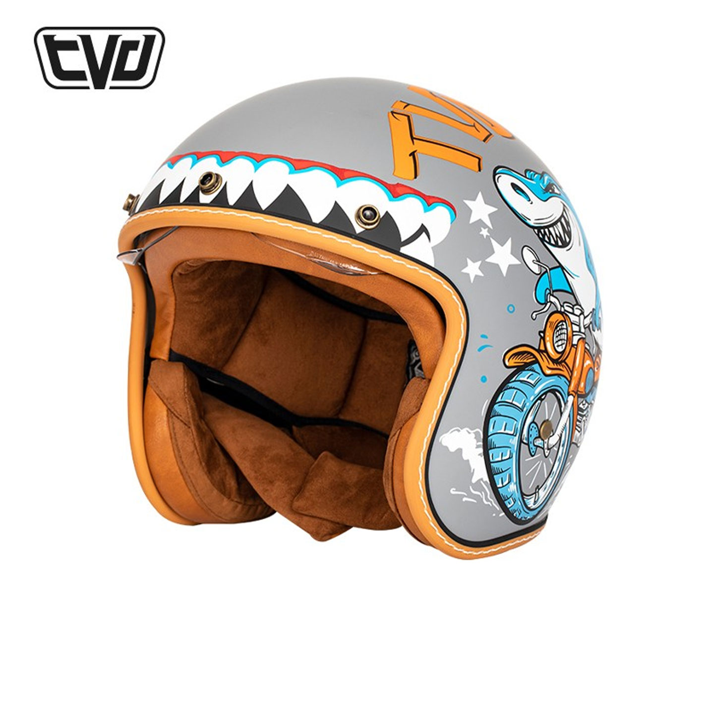 TVD 摩托车复古头盔半盔电动车男女夏季哈雷机车踏板车防晒四季