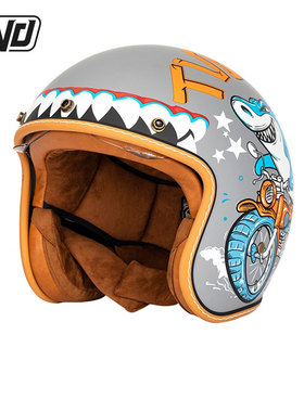 TVD 摩托车复古头盔半盔电动车男女夏季哈雷机车踏板车防晒四季