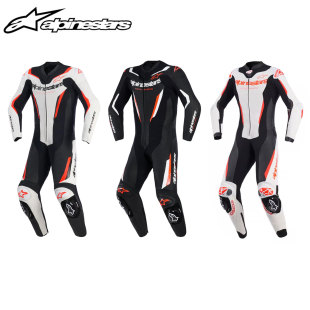 V2男女 FORCE A星GP R7连体皮衣赛道骑行服专业牛皮赛车服防摔GP