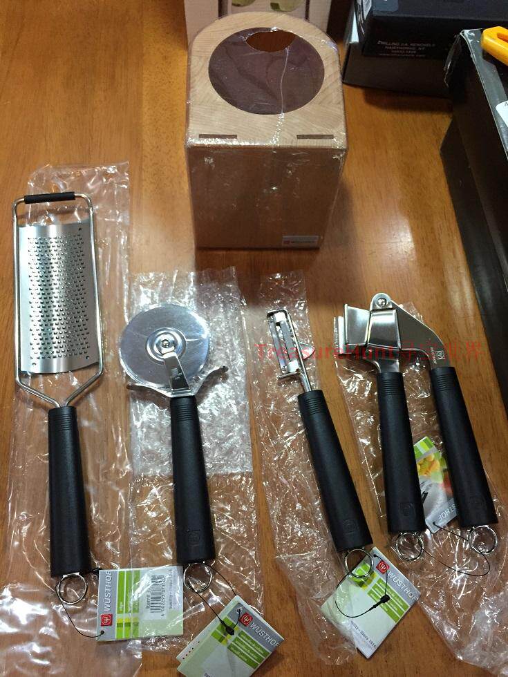 现货 德国Wusthof三叉厨房工具5件套(披萨刀/压蒜器/削皮/擦丝器)