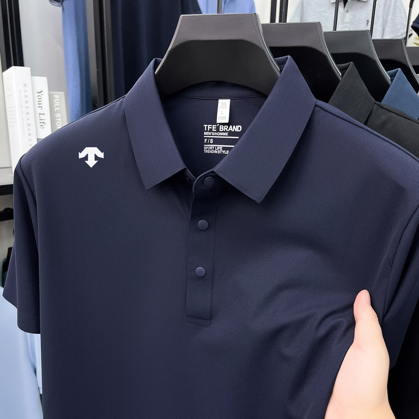 奥莱撤柜正品翻领POLO衫男短袖速干运动休闲T恤夏季冰丝凉感上衣
