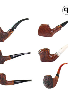 意大利Mario Pascucci帕斯库奇手工石楠木光面弯斗自由式老式男士