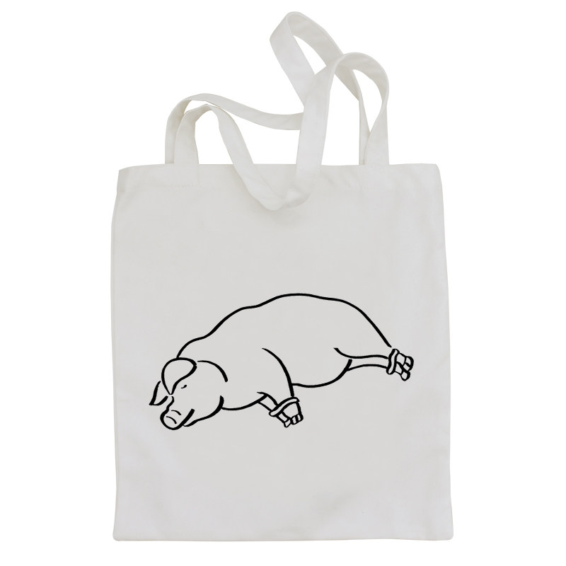 @李因乐懒惰猪可爱袋帆布包袋
