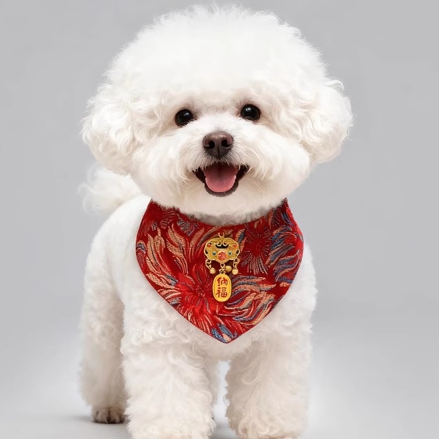 宠物新年中式唐装围脖