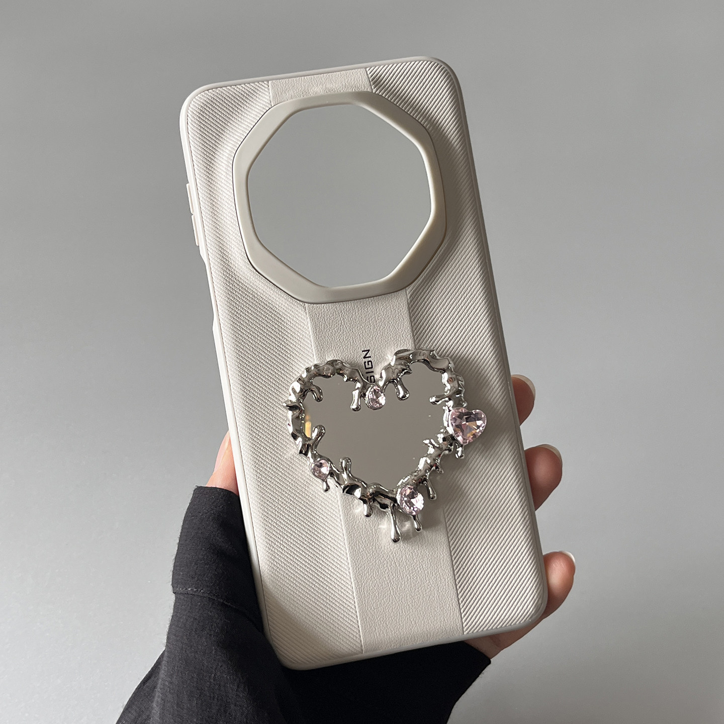 新款华为mate70rs非凡大师版水钻爱心化妆镜子手机壳时尚奢华创意女款mate70pro+保护套70rs个性夏季全包防摔