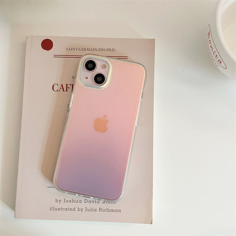 极光温柔镭射蓝光iPhone16pro max手机壳13适用苹果12/11/x/7渐变色时尚iPhone14pro外壳1