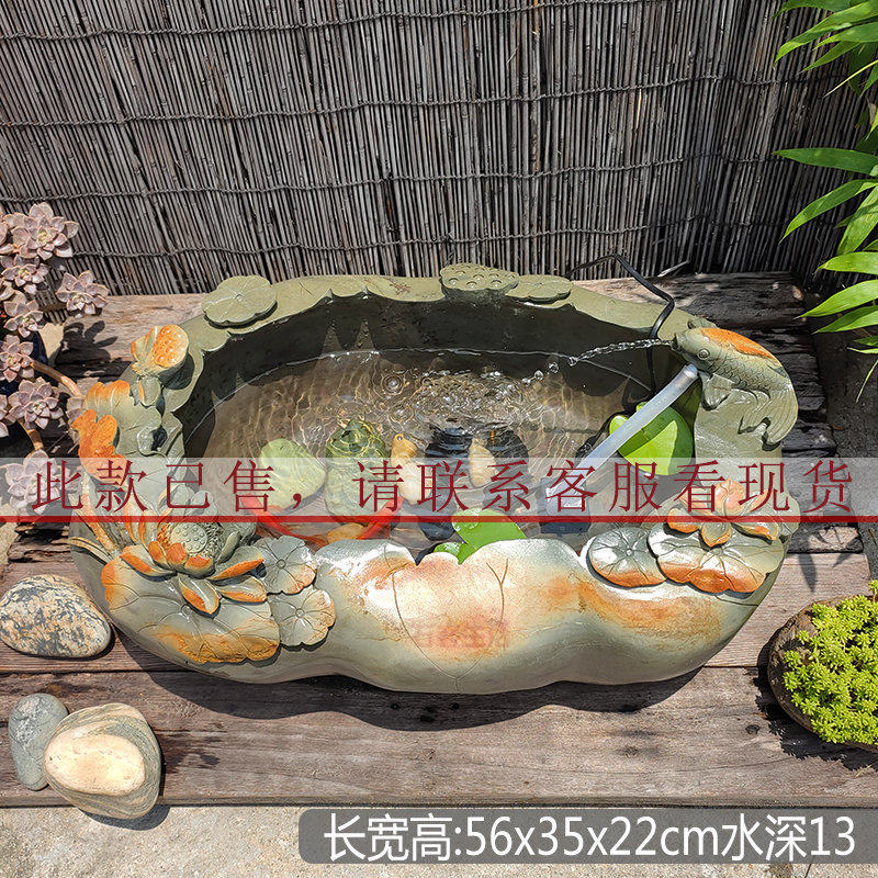 热卖居家石雕流水工艺品摆件公司会所客厅桌面石头艺术水景小鱼缸