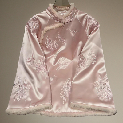 安娜滕新中式棉袄棉服醋酸刺绣