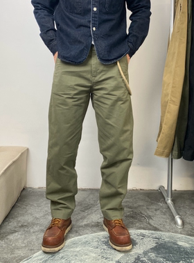男士基础款休闲长裤宽松直筒裤配挂绳纯棉咔叽挺阔长裤男裤子 573