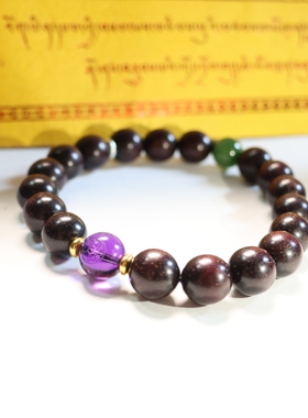 藏传老紫檀手串