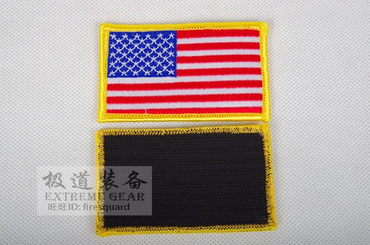 原品公发版 美国国旗章 刺绣左臂章 后背魔术贴