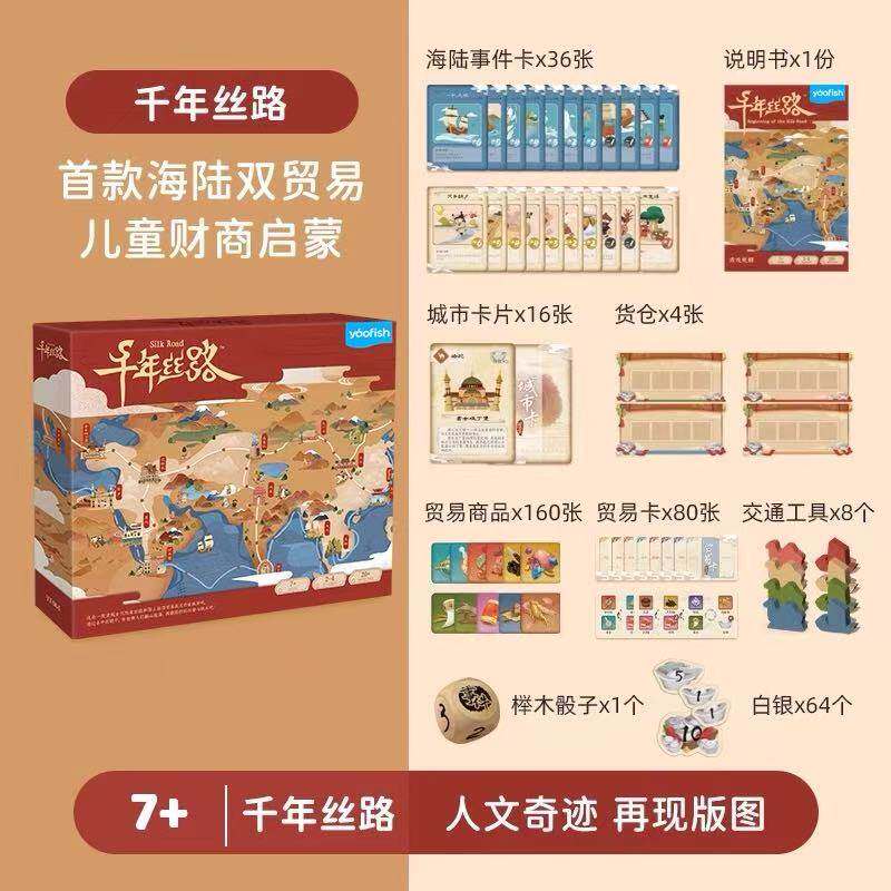 鳐鳐鱼Yaofish千年丝路2丝绸之路地理知识学习财商启蒙桌面游戏8+