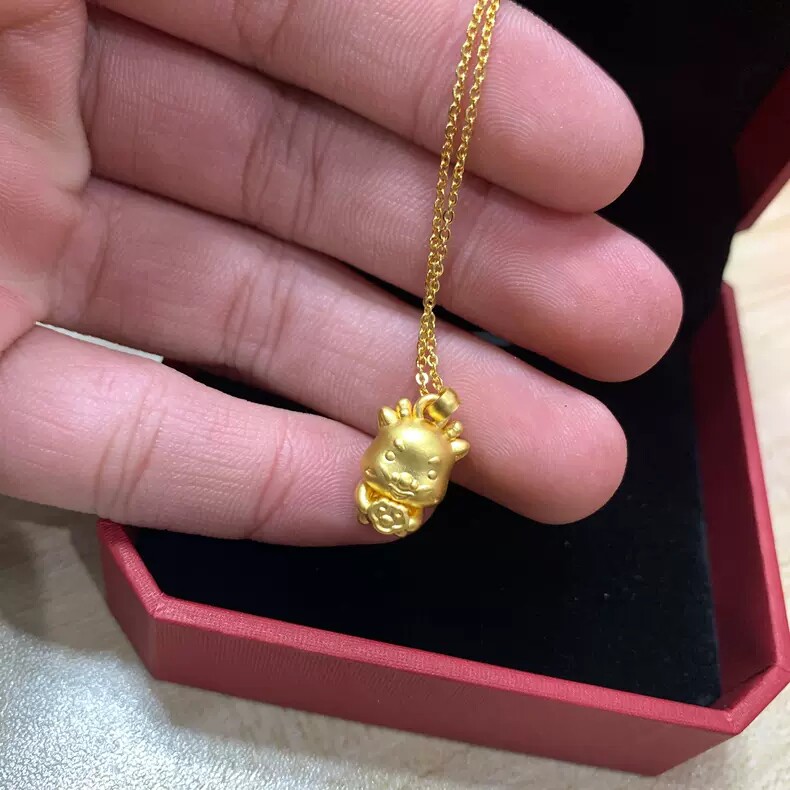 包金黄金包银黄金色十二生肖项链吊坠本命年金兔龙蛇猴狗鼠牛虎马