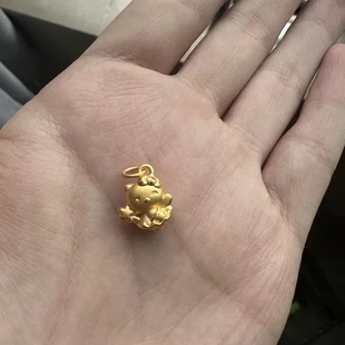 黄金包银首饰黄金色魔法仙女棒吊坠KT猫项链凯蒂猫哈喽KT猫送礼物