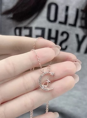 银饰银镀铂金色项链女十二生肖本命龙年纯银轻奢级玫瑰金生日礼物