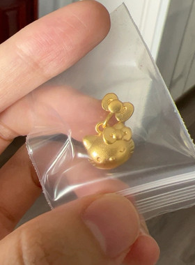 黄金包银首饰HelloKitty蝴蝶结项链kt猫KY猫凯蒂猫吊坠轻奢锁骨链