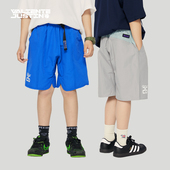JUSTIN童装 男童日系拼接撞色日系洋气短裤 23夏儿童薄款 印花五分裤