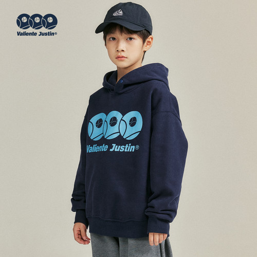 JUSTIN童装冬季保暖加绒连帽卫衣