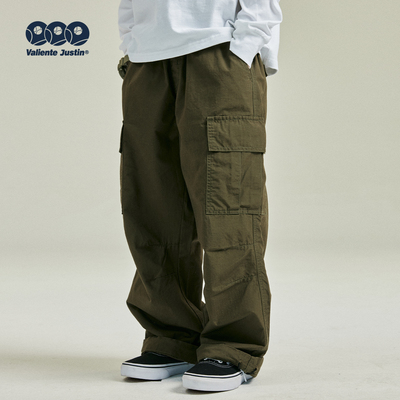 JUSTIN中大童大口袋春秋工装长裤