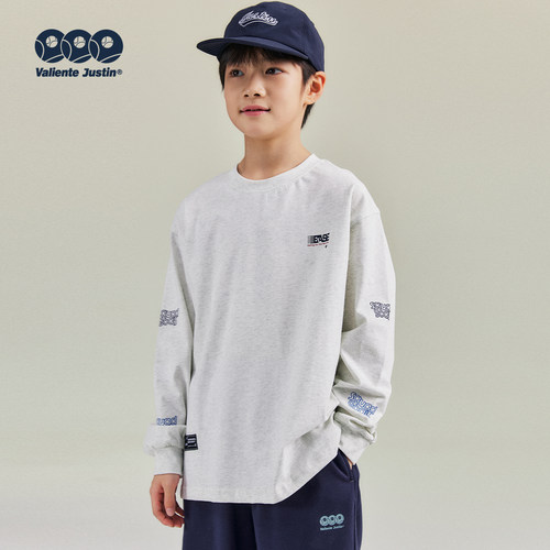 JUSTIN男孩7A抗菌印花圆领长袖T