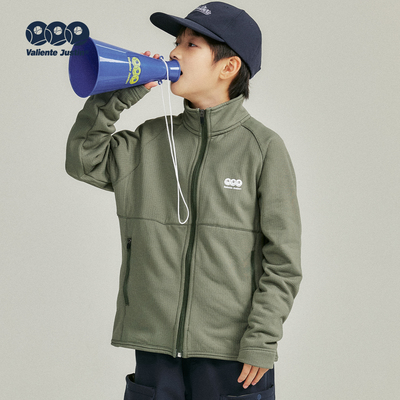 JUSTIN儿童抓绒休闲软壳立领绒衫
