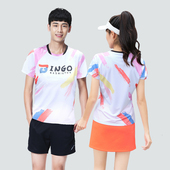 羽毛球服短袖 情侣套装 女上衣运动速干透气比赛团购网球定制男T恤