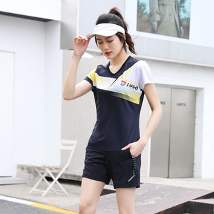 羽毛球服短袖套装速干透气运动吸汗女上衣乒乓网球定制团购男T恤