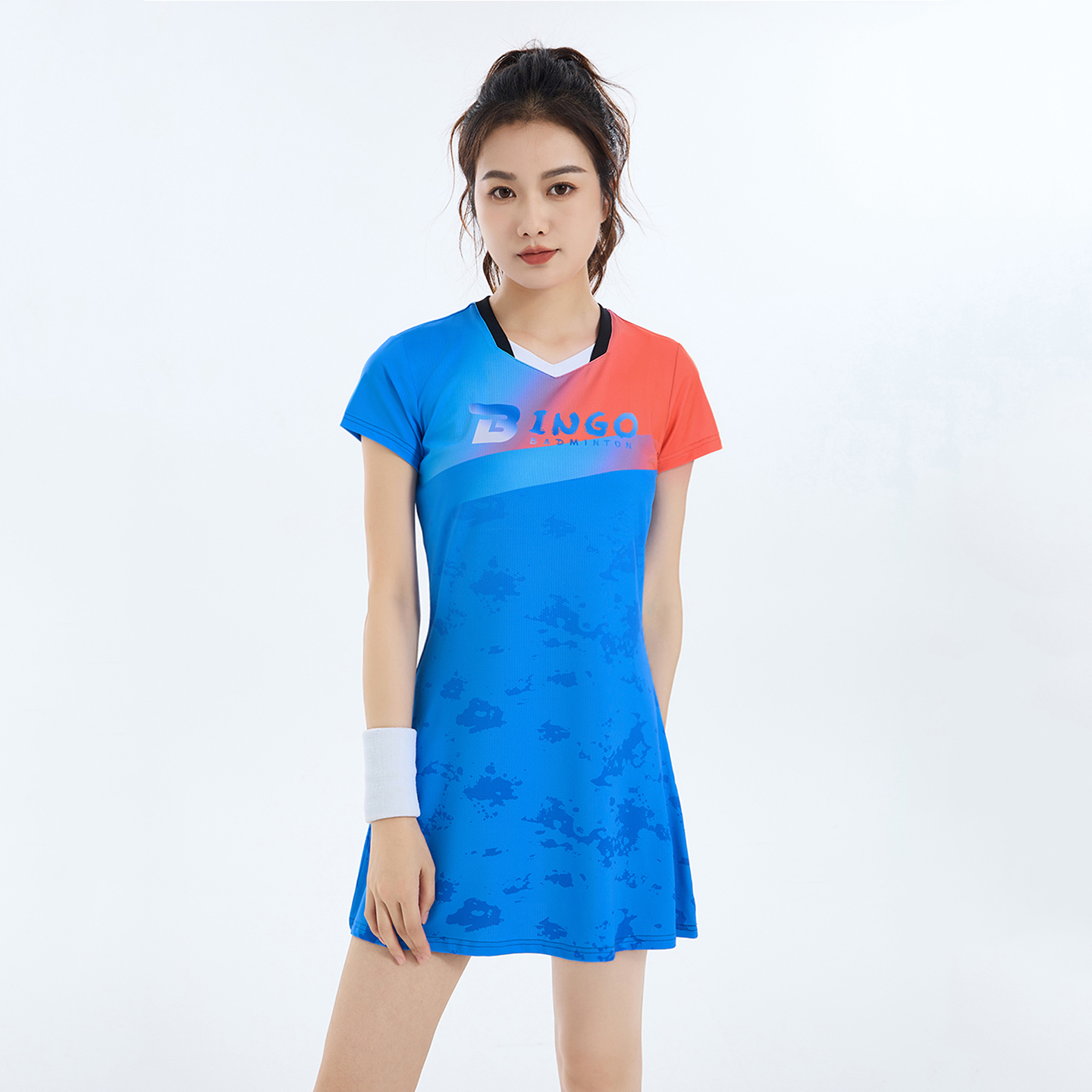 羽毛球服连衣裙速干透气弹性短袖套装乒乓网排比赛定制大码运动服