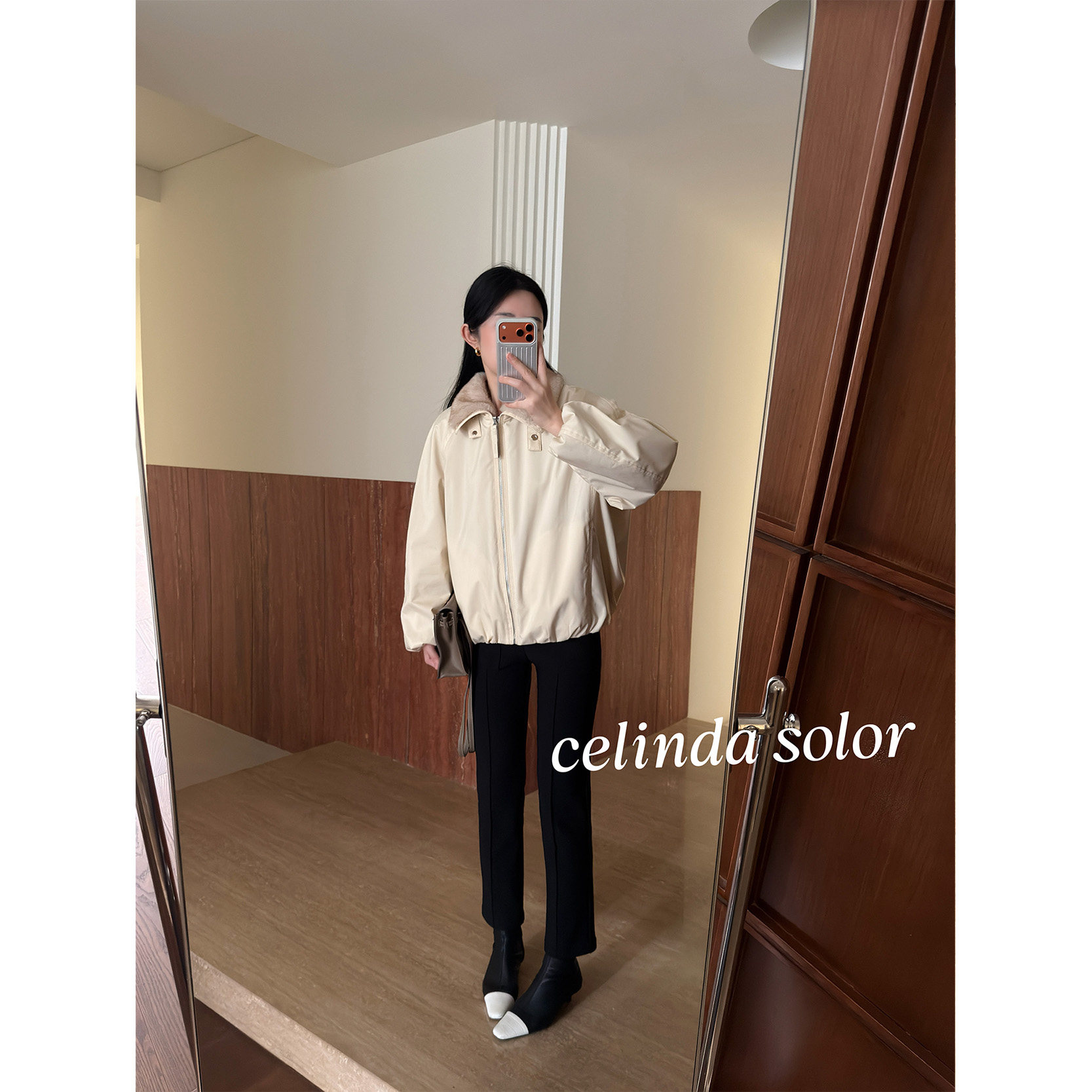 娇阳 麻杆腿！抗皱不易粘毛 四面弹松紧腰加绒保暖九分黑西裤