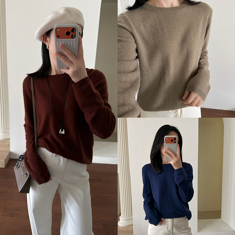 娇阳 三色  篙级实穿利用率高  70%羊毛30%羊绒宽松针织毛衣