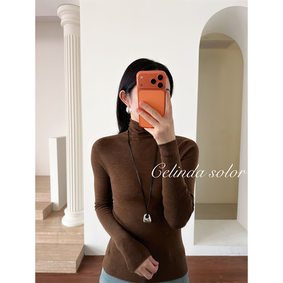 娇阳  5色！岛精全成型  100%德国扬子超细羊毛高领针织打底衫