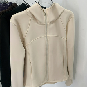 连帽瑜伽服蜜桃加绒宽松运动外套