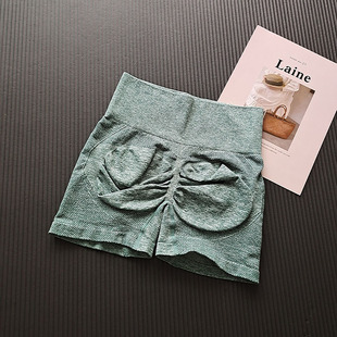 性感蜜桃裤提臀三分裤高腰健身裤高弹透气运动紧身裤速干户外骑行